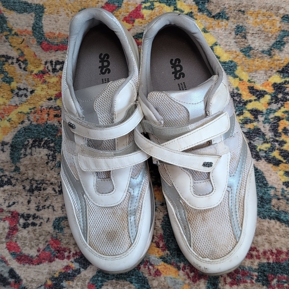 SAS Tripad Comfort Walking Shoes with Velcro Closure White Size 11
